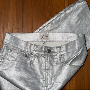 J. Crew Shimmering Silver Denim